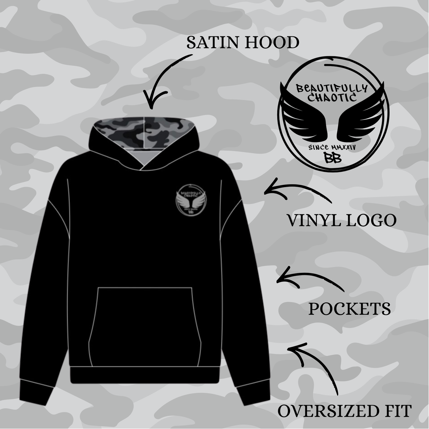 BB CAMOHOODED JUMPER- PRESALE 6 WEEKS