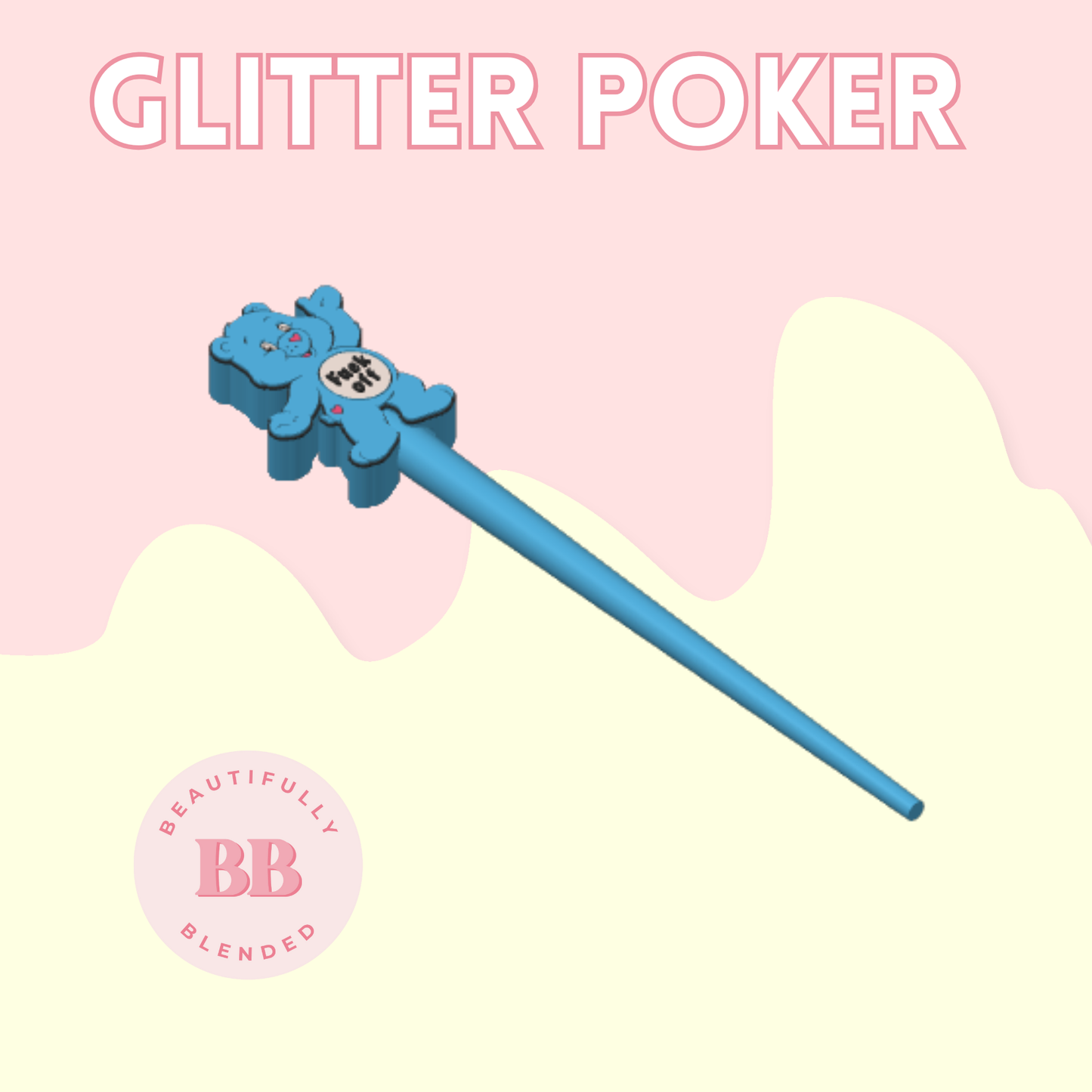 F OFF BEAR GLITTER POKER
