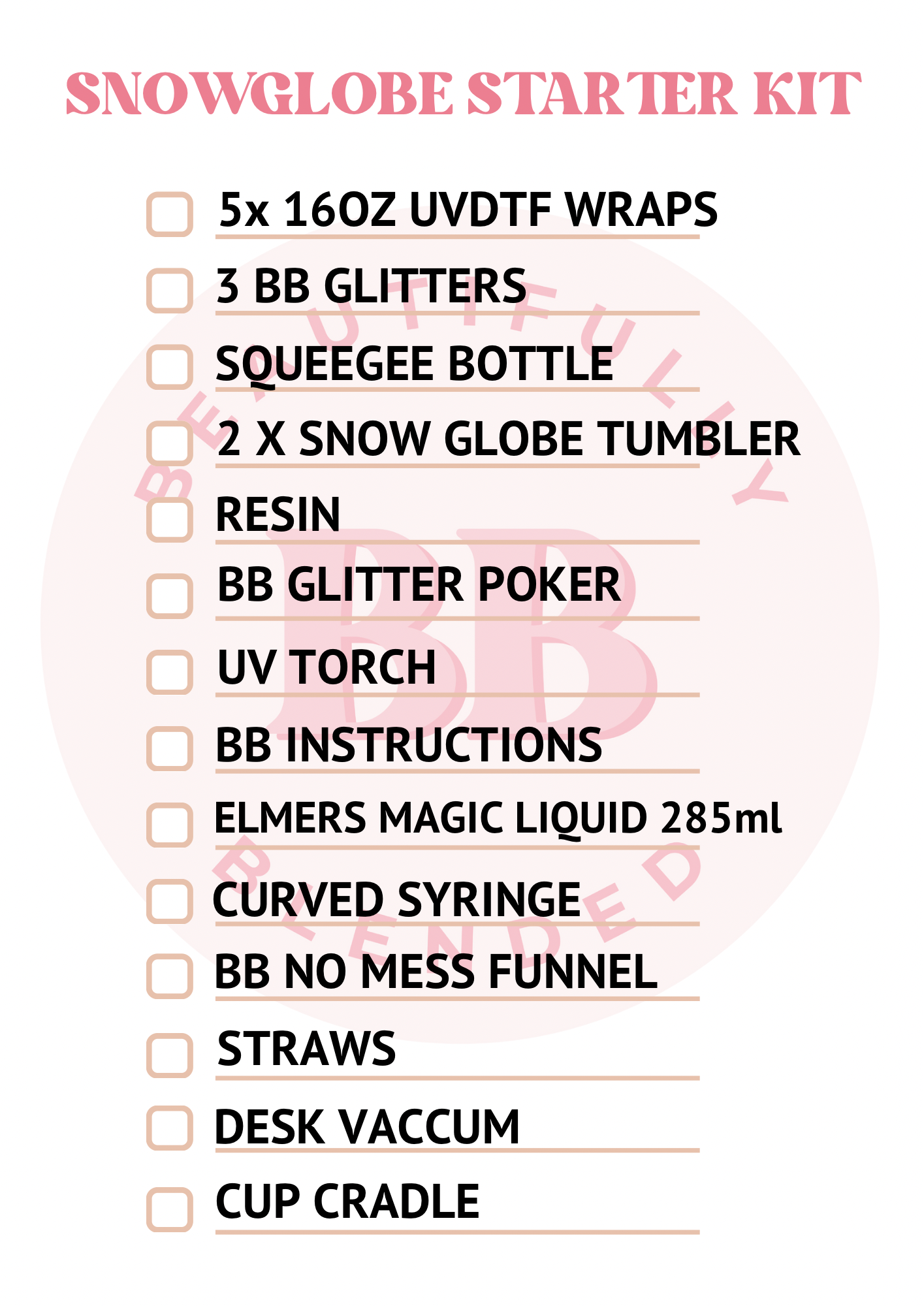 BB SNOWGLOBE STARTER KIT