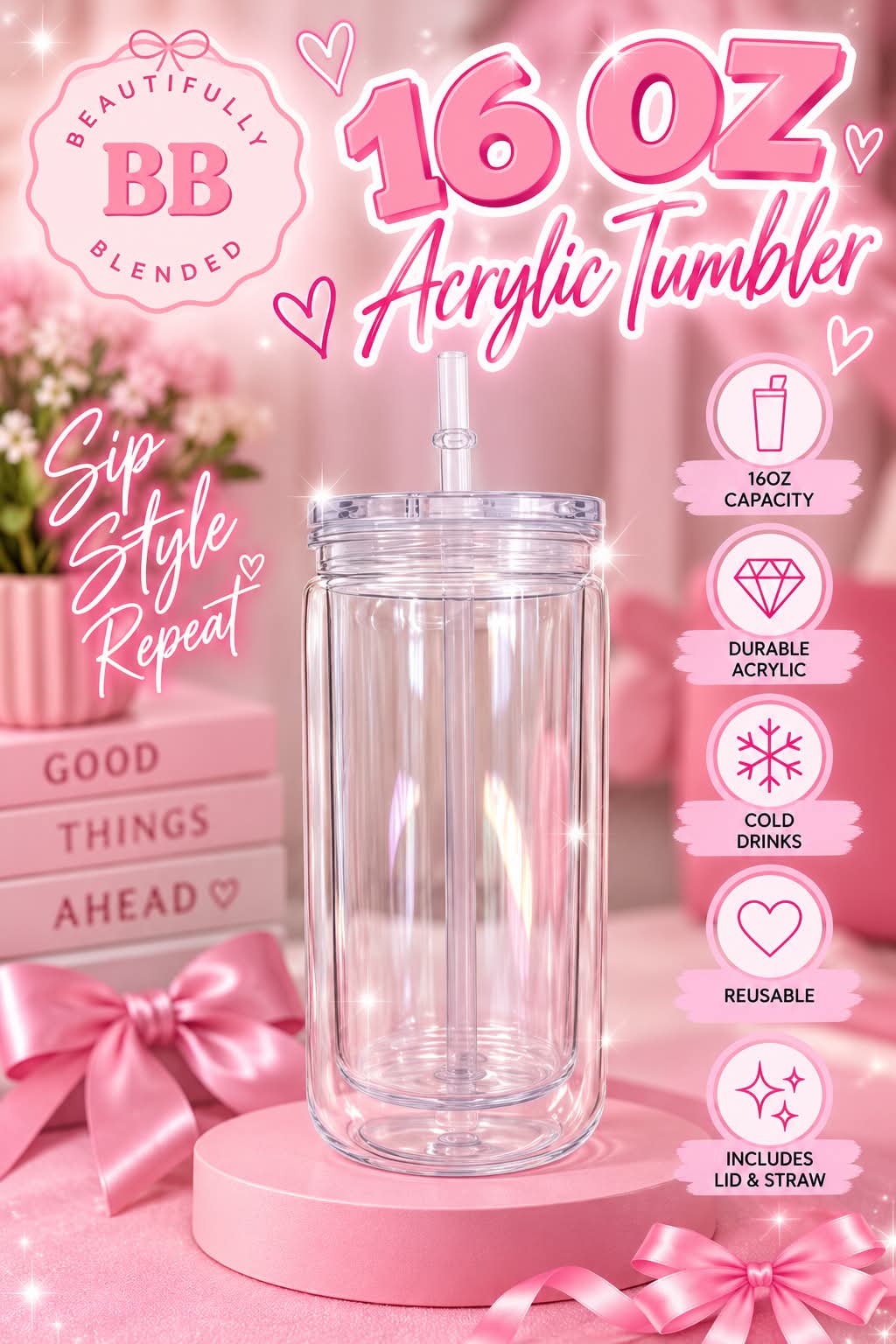 16OZ ACYRLIC TUMBLER