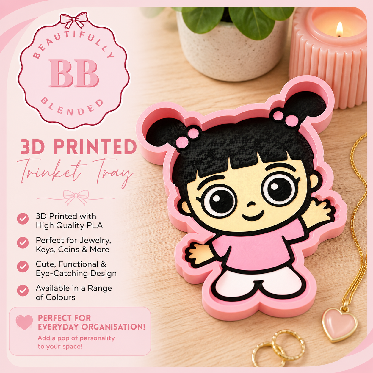 Pink girl tray