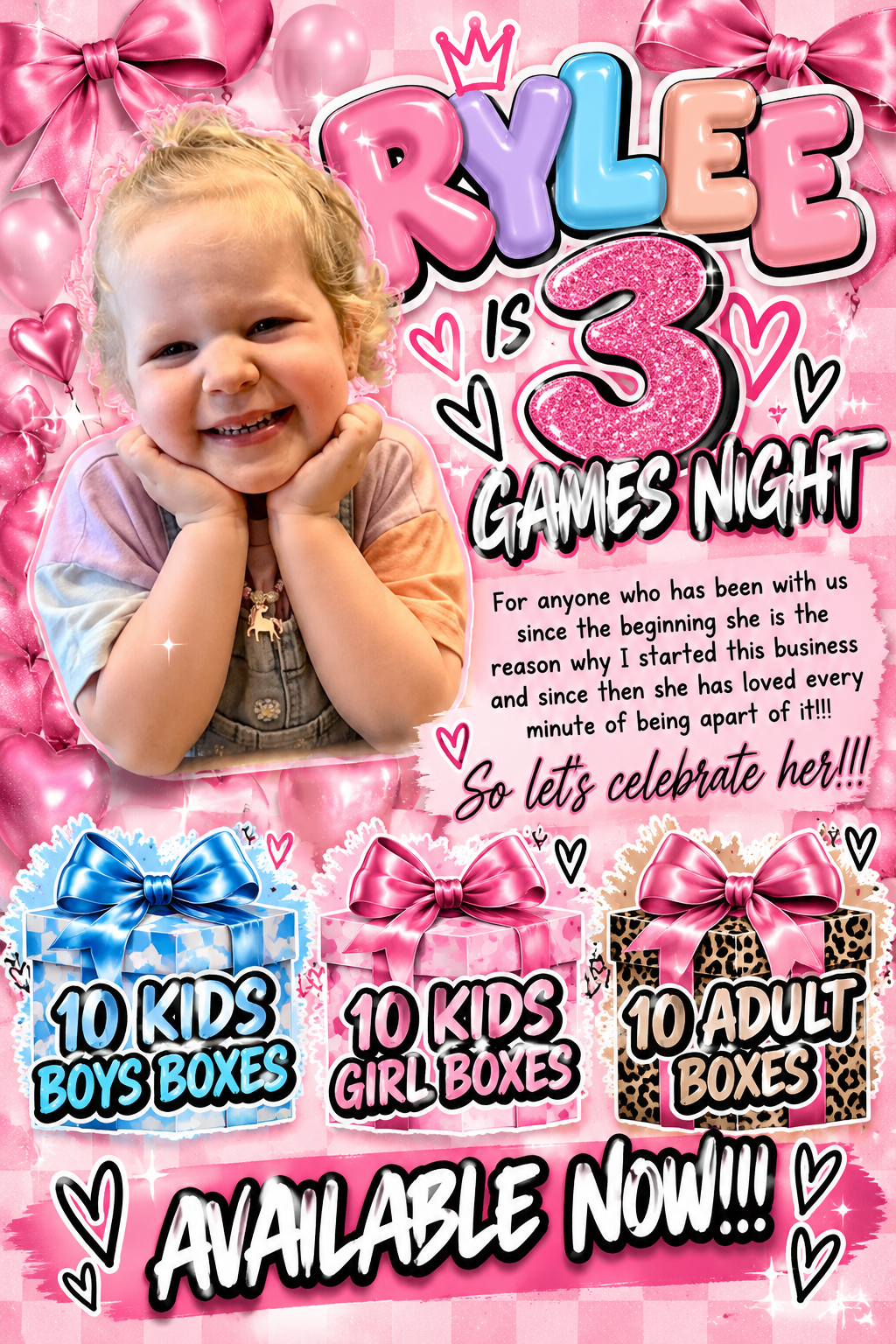 RYLEE IS 3 GAMES NIGHT