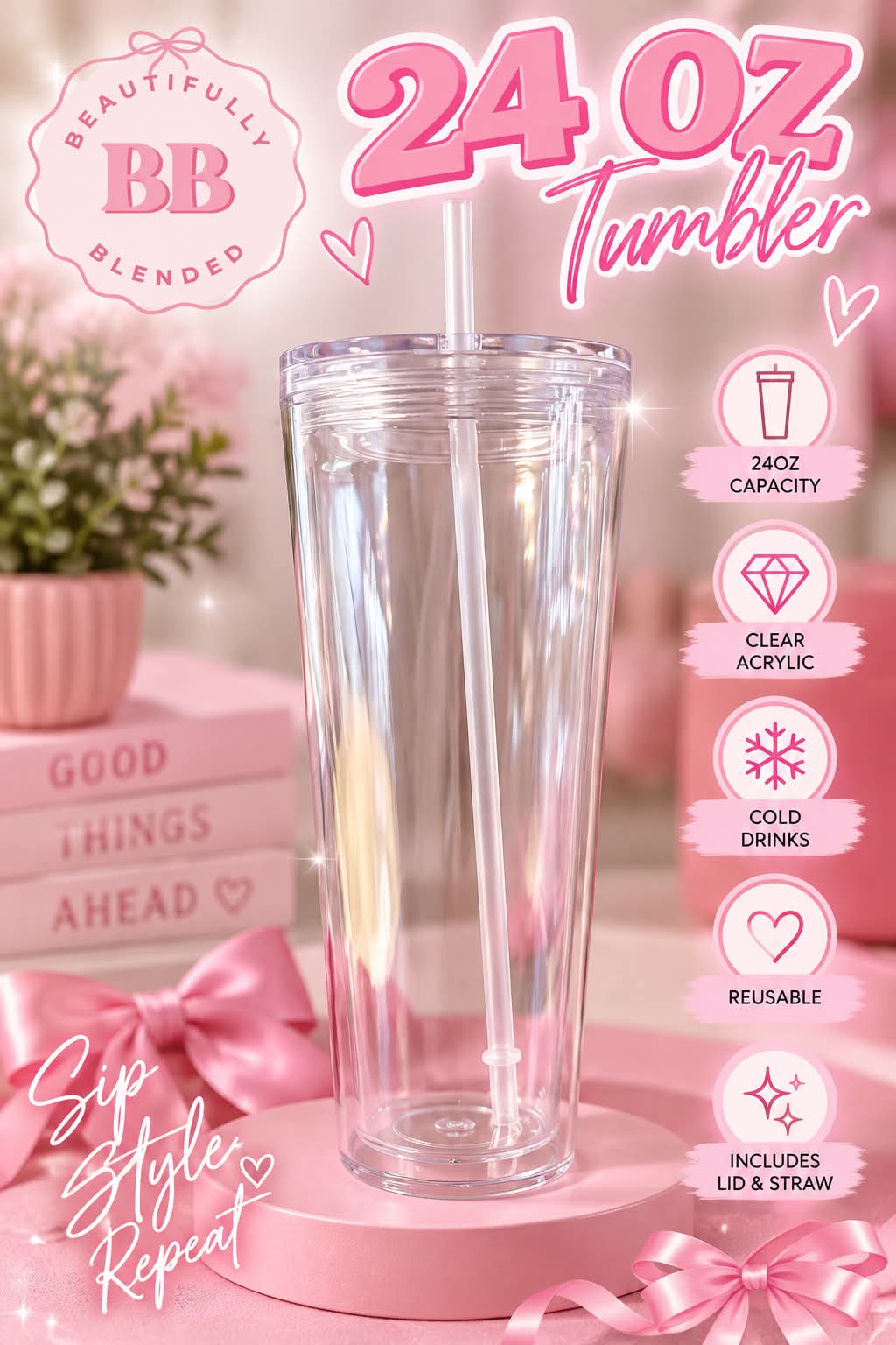 24OZ ACYRLIC TUMBLER